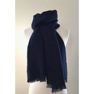 RESTORATION HARDWARE SURI ALPACA EYELASH SCARF BY ALICIA ADAMS- Navy